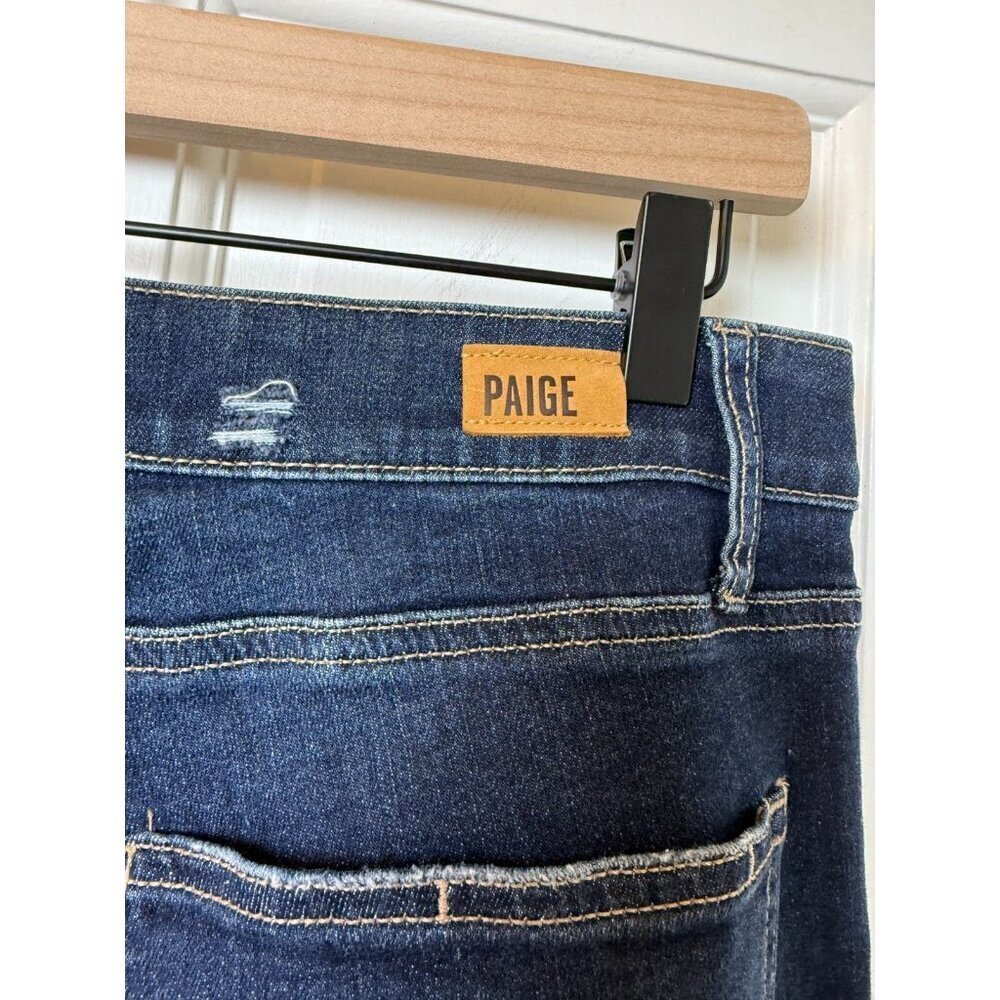 PAIGE High Rise Lou Lou Flare Jeans Twisted Seam Raw Hem Casabella Sz Size 31 - Picture 7 of 16